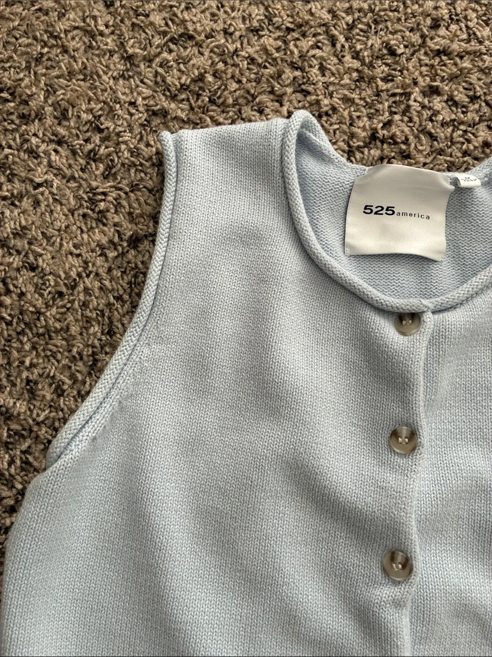 525 America Farrah Sweater Vest SZ M Blue